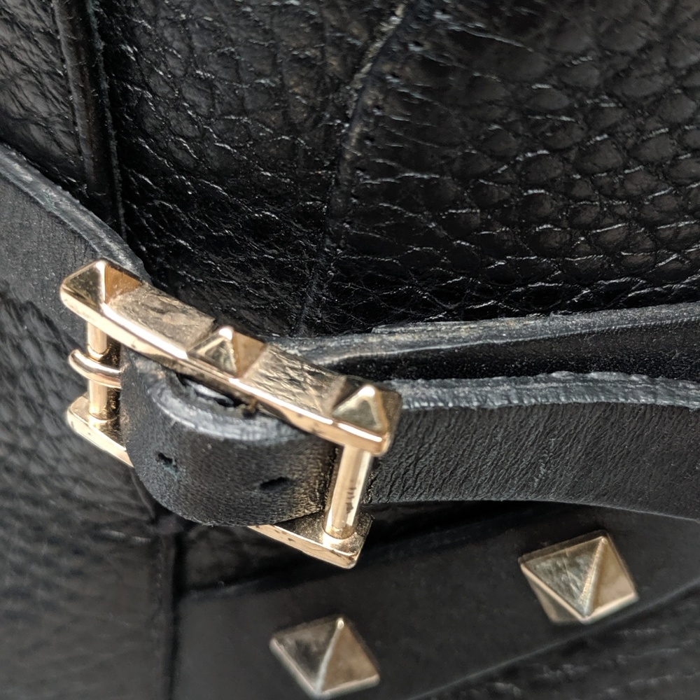 SOLD Valentino Rockstud Black Leather Ankle Boots - Picture 5 of 6